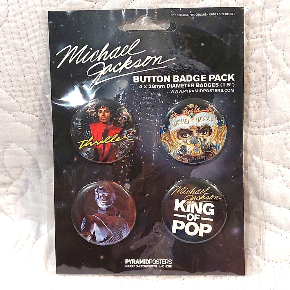 Michael Jackson King of Pop Button Badge Pack NWT